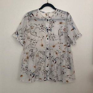 3 X $20 SHEIN Peplum Button Front Top Size M